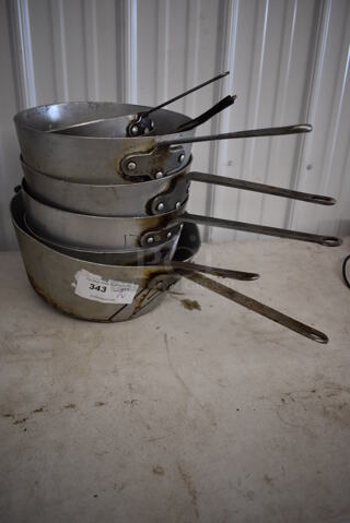 7 Various Metal Sauce Pans. Includes 28x15x15. 7 Times Your Bid!