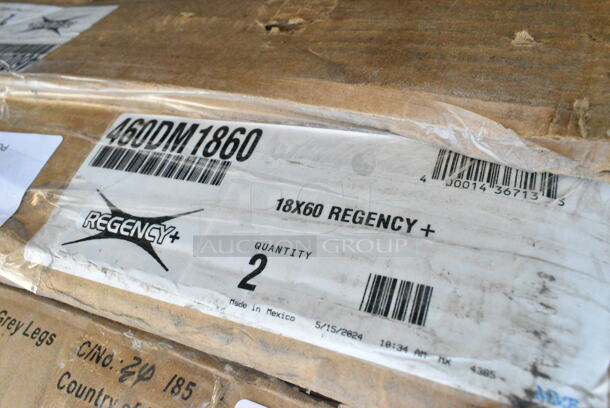 Box of 2 BRAND NEW SCRATCH AND DENT! Regency 460DM1860 18" x 60" Green Epoxy Shelf with Polymer Drop Mat - Image 3 of 3