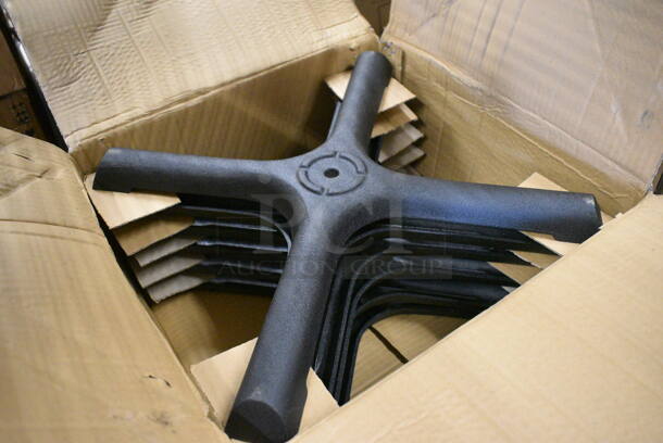6 BRAND NEW IN BOX! Black Metal Table Base Cross Feet. 21x21x2. 6 Times Your Bid! - Image 2 of 4