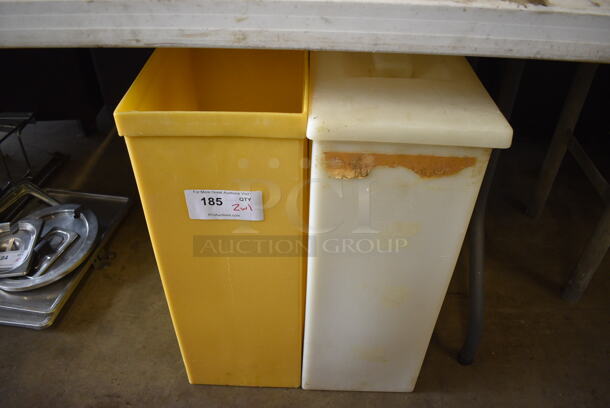 2 Poly Ingredient Bins w/ 1 Lid. 9x14.5x24. 2 Times Your Bid!