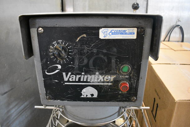 Varimixer Model W40 Metal Commercial Floor Style 40 Quart Planetary Mixer w/ Stainless Steel Bowl, Bowl Guard, Whisk and Dough Hook Attachments. 208 Volts, 3 Phase. 21x35x48 - Image 2 of 7