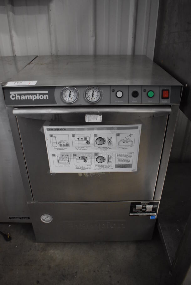 Champion UH170B-70 ENERGY STAR Stainless Steel Commercial Undercounter Dishwasher. 120-208/230 Volts, 1 Phase. 24x24x34