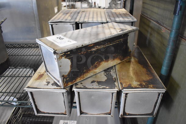 10 Metal Single Loaf Baking Pans w/ Lids. 5.5x14x5. 10 Times Your Bid!