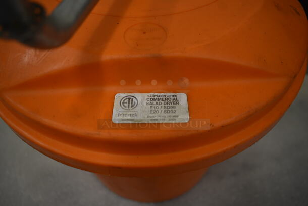 Orange Poly Lettuce Spinner Salad Spinner. - Image 3 of 4