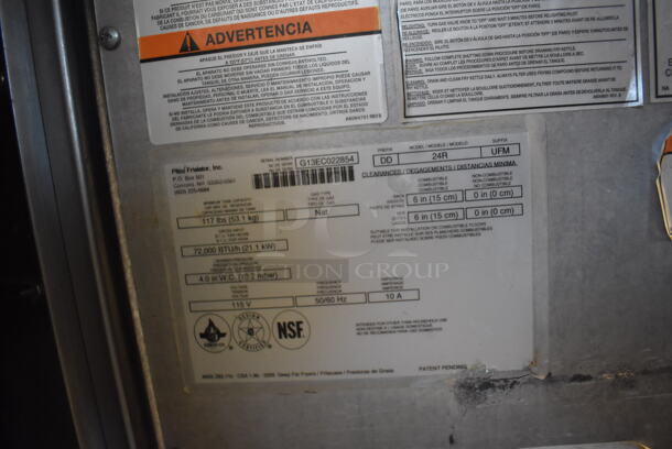 2013 Pitco Frialator DD24RUFM Stainless Steel Commercial Natural Gas Powered Donut Fryer w/ Grease Trap. 72,000 BTU. 29x43x56 - Image 7 of 8