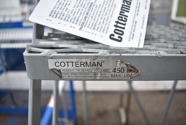 Cotterman Gray Metal 450 Pound Capacity Portable Ladder on Commercial Casters.  - Image 4 of 4