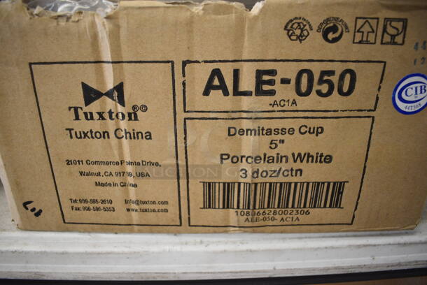 36 BRAND NEW IN BOX! Tuxton ALE-050 White Ceramic Saucers. 5x5x1. 36 Times Your Bid! - Image 3 of 3