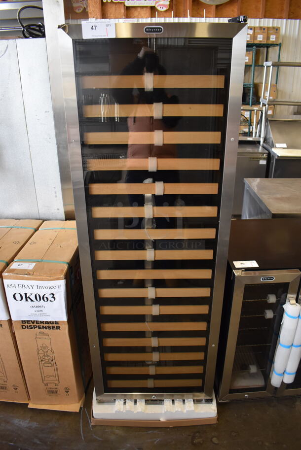 BRAND NEW! Whynter Metal Single Door Reach In Wine Chiller Merchandiser. 23x27x68. Tested and Working!