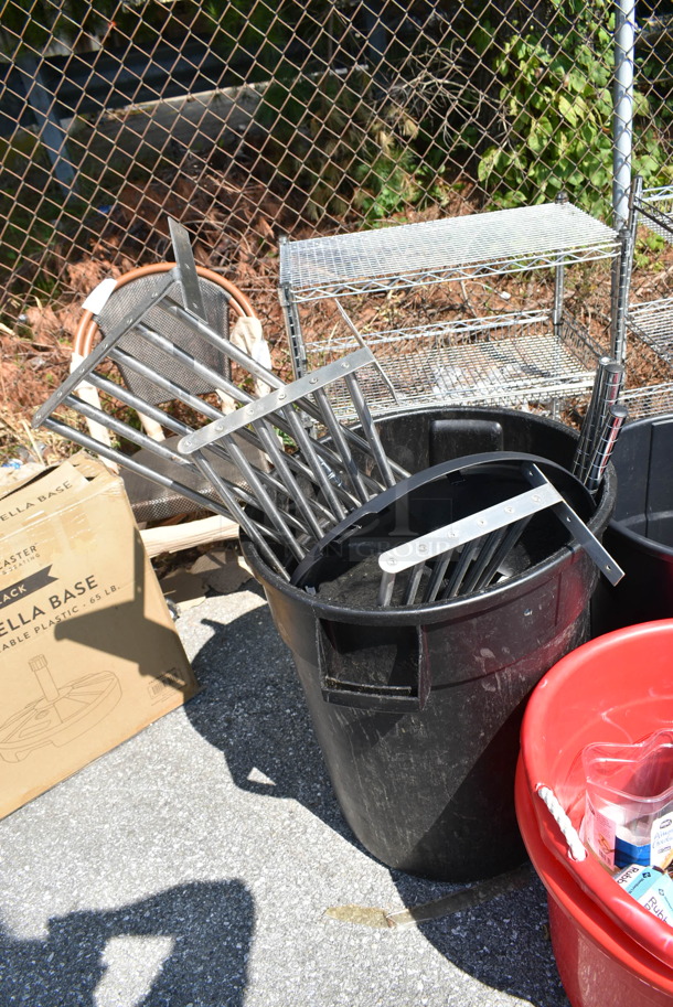 ALL ONE MONEY! Lot of Various Items Including 2 Red Buckets, 2 Black Trash Cans and Contents.  - Image 7 of 10
