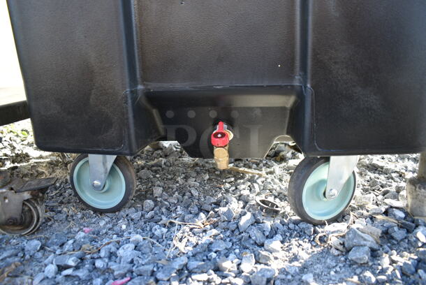 Choice Black Poly Portable Ice Bin on Commercial Casters.  - Image 3 of 5