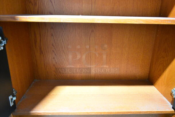 Wood Pattern Shelving Unit.  - Image 3 of 3