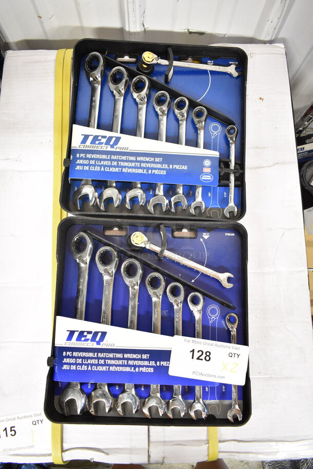 2 BRAND NEW! TEQ Reversible Ratcheting Wrench Sets. 2 Times Your Bid! - Image 1 of 7