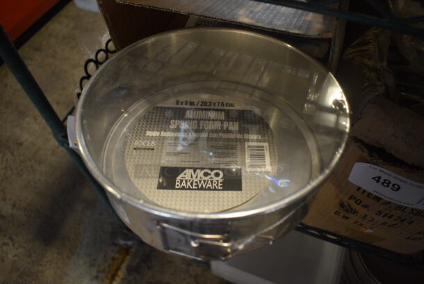 6 BRAND NEW IN BOX! Amco Metal Springform Baking Pans. 8.5x8.5x3. 6 Times Your Bid!