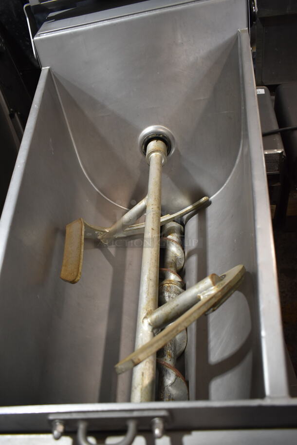 2017 Hobart MG2032 Metal Commercial Floor Style Electric Powered Meat Mixer Grinder w/ Foot Pedal on Commercial Casters. 208 Volts, 3 Phase. Tested and Working! - Image 7 of 8