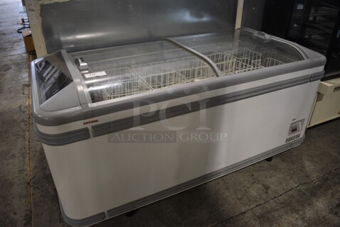 AHT Model Malta 185 Metal Commercial Freezer Merchandiser w/ Poly Coated Baskets. 120 Volts, 1 Phase. 73x35x35. Tested and Working!