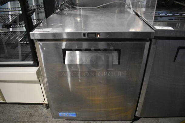 Turbo Air Model MUR-28 Stainless Steel Commercial Single Door Under Counter Cooler w/ Poly Clear Sneeze Guard. 115 Volts, 1 Phase. 27.5x30x63. Tested and Powers On But Does Not Get Cold - Image 2 of 5