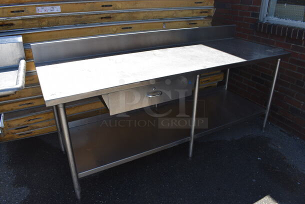 Stainless Steel Commercial Table w/ Back Splash, Drawer and Under Shelf. 86x30x40 - Image 2 of 4
