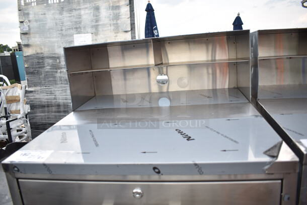 BRAND NEW SCRATCH AND DENT! Stainless Steel Commercial Counter w/ Drawer and 2 Doors on Commercial Casters.  - Image 3 of 5