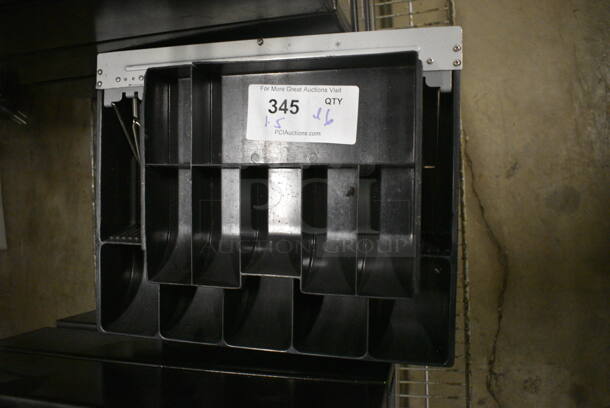 ALL ONE MONEY! Lot of 6 Black Poly Cash Drawer Inserts! Includes 14x11.5x3 - Image 2 of 5