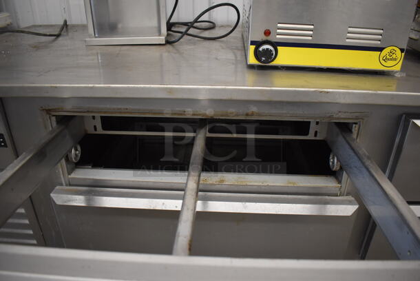 Traulsen TE084HT Stainless Steel Commercial 4 Drawer Chef Base on Commercial Casters. 115 Volts, 1 Phase. 84x35x26.5. Tested and Working! - Image 5 of 6