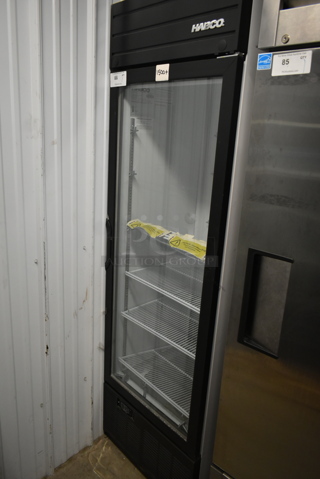 2019 Habco SE18 Metal Commercial Single Door Reach In Cooler Merchandiser w/ Poly Coated Racks. 115 Volts, 1 Phase. Tested and Working!
