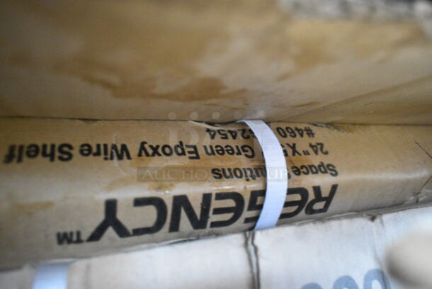 2 BRAND NEW SCRATCH AND DENT! Items Including Regency 460EC2454 24" x 54" NSF Chrome Wire Shelf and Regency 600PR183K 18 Pan End Load Bun / Sheet Pan Rack - Unassembled. 2 Times Your Bid! May Be Missing Pieces.  - Image 4 of 5