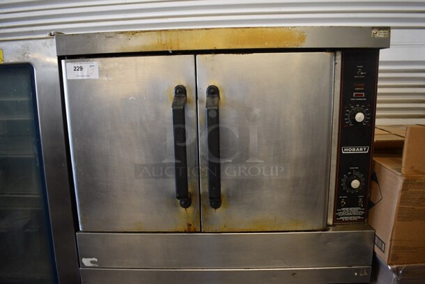 2 Hobart Stainless Steel Commercial Natural Gas Powered Full Size Convection Oven w/ Solid Doors, Metal Oven Racks and Thermostatic Controls on Commercial Casters. 40x33x69.5. 2 Times Your Bid! - Image 2 of 7
