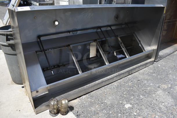 8' Stainless Steel Commercial Grease Hood. Does Not Have Filters. 96x24.5x46.5