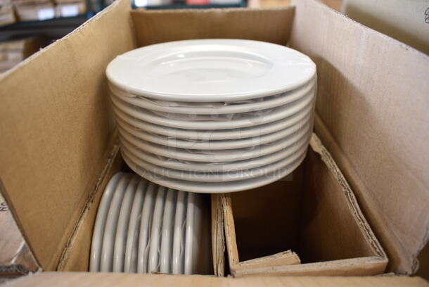 108 BRAND NEW IN BOX! Tuxton ALA-062 White Ceramic Plates. 6.25x6.25x1. 108 Times Your Bid! - Image 2 of 3