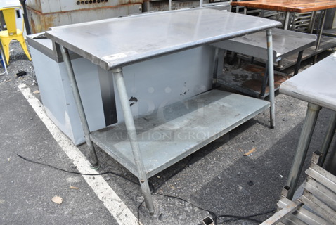 Stainless Steel Table w/ Metal Under Shelf. 