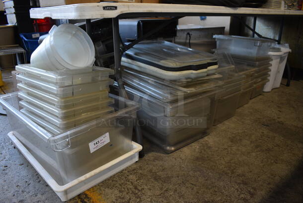 ALL ONE MONEY! Lot of Various Poly Cylindrical Bins, Drop In Bins and Bins