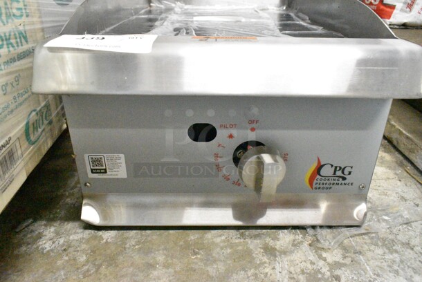 BRAND NEW SCRATCH AND DENT! 2023 Cooking Performance Group CPG 351GTCPG15NL 15" Natural Gas Countertop Griddle with Flame Failure Protection and Thermostatic Controls. 30,000 BTU  - Image 7 of 10