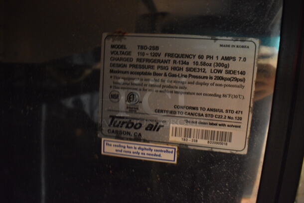 Turbo Air TBD-2SB Stainless Steel Commercial Direct Draw Kegerator w/ 2 Beer Towers and 2 Couplers on Commercial Casters. 115 Volts, 1 Phase. 59x27.5x55. Item Was in Working Condition on Last Day of Business. (bar) - Image 7 of 7