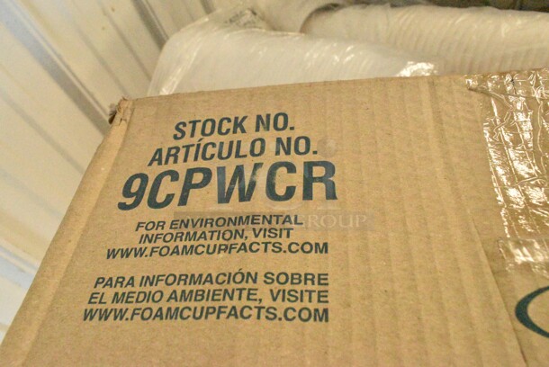 PALLET LOT of 33 BRAND NEW Boxes 395TO991 EcoChoice 9" x 9" x 3" Compostable Sugarcane / Bagasse 1 Compartment Take-Out Box - 200/Case, 2 Box 394360M Noble Products Powdered Disposable Vinyl Gloves for Foodservice - 1000/Case, 394360L Noble Products Powdered Disposable Vinyl Gloves for Foodservice - 1000/Case, 130BKFKSNSPH Choice Black Heavy Weight Wrapped Plastic Cutlery Pack with Napkin and Salt and Pepper Packets - 500/Case, 127P400 Choice 4 oz. Black Plastic Souffle Cup / Portion Cup - 2500/Case, 2 Box 5001BNAP Choice 1-Ply White Beverage / Cocktail Napkin - 4000/Case, 966TALLFLDB Choice White Tall-Fold 6" x 13" Dispenser Napkin - 8000/Case, Choice 9" Round Dome Take Out Lids, 5005DNAPFLTE Choice Touchstone 14" x 14" White Linen-Feel Flat-Packed Dinner Napkin, 395SP10 EcoChoice Compostable Sugarcane / Bagasse 10" x 10" Square Plate - 300/Case, 5013858 Lavex Li'l Herc 55-60 Gallon 1.2 Mil 38" x 58" Low Density Medium-Duty Black Trash Bag / Can Liner - 100/Case, 5008W Choice 8 oz. Tall White Poly Paper Hot Cup - 1000/Case, 2 Box 795PTOBK3 Choice 7 3/4" x 5 1/2" x 2 1/2" Black Microwavable Folded Paper #3 Take-Out Container - 200/Case, Dart 9CPWC Concorde 9" 3 Compartment White Non-Laminated Round Foam Plate, 485WB9NEONW Choice 9" Neon Extra Wide Pointed Wrapped Boba Straw - 1600/Case, 612DS3COMP Choice 8 1/2"x 6 3/8" 3-Compartment Oblong Foil Take-Out Container with Board Lid - 250/Case. 33 Times Your Bid! - Image 2 of 12