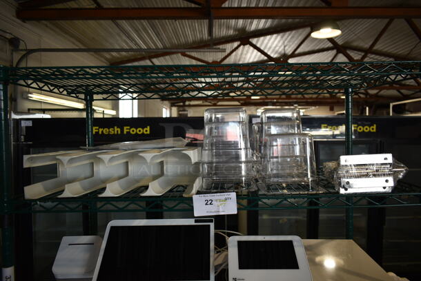 ALL ONE MONEY! Tier Lot of Various Items Including Poly 1/6 Size Drop In Bins and NEW Metal Brackets - Image 2 of 5