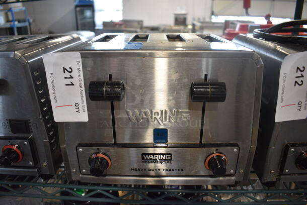 Waring Model WCT800 Stainless Steel Commercial Countertop 4 Slot Toaster. 120 Volts, 1 Phase. 12x11x9