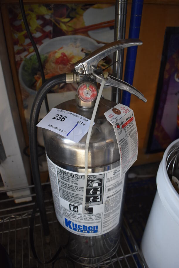 Kitchen One Wet Chemical Fire Extinguisher. Buyer Must Pick Up - We Will Not Ship This Item. 
