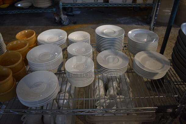 ALL ONE MONEY! Metro Lot of 4 Tiers of Various Items Including Saucers, Plates, Bowls, Mugs, Poly Bins, Wooden Trays. Does Not Include Metro Shelving Unit - Image 2 of 12
