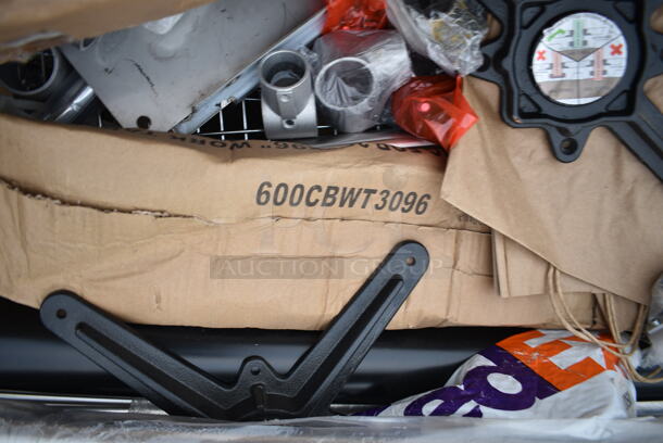 6 BRAND NEW SCRATCH AND DENT! Items Including Chrome Finish Wire Shelves, Metal Legs, Brown Paper Bags, 164TCB3048D Connector Bars, 600CBWT3096 Regency Cross Brace for 30" x 96" Work Tables and Table Base Columns. 6 Times Your Bid! - Image 7 of 8