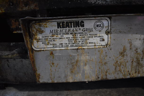 Keating Miraclean 72.BFLD Stainless Steel Commercial Countertop Natural Gas Powered Flat Top Griddle. 72x32x17 - Image 3 of 6