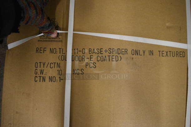 BRAND NEW IN BOX! Black Metal Table Base X / Cross Base. Goes GREAT w/ Lot 196!  - Image 3 of 3