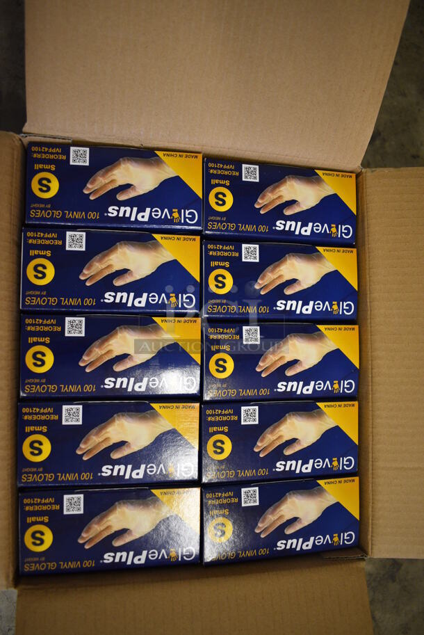 10 BRAND NEW BOXES of Give Plus Industrial Vinyl Powder Free Non Sterile Small Gloves. 10 Times Your Bid! - Image 3 of 4