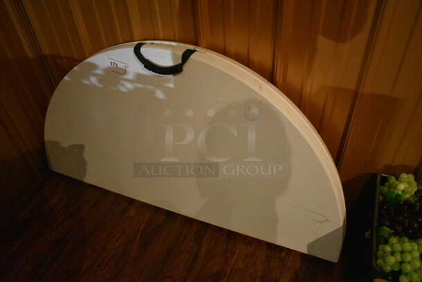 Lifetime White Poly Folding Table. 48x24x3.5. (bar) - Image 3 of 3