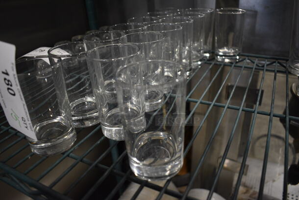 15 Beverage Glasses. 2.5x2.5x4. 15 Times Your Bid!