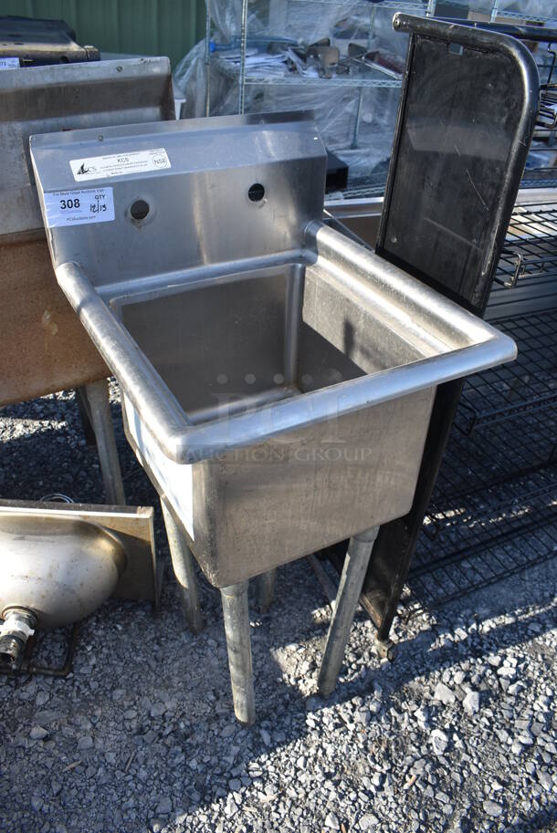 Stainless Steel Commercial Single Bay Sink w/ Faucet and Handles. 19x21.5x42 - Image 2 of 5