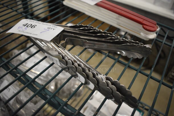 7 BRAND NEW! Stainless Steel Tongs. 6". 7 Times Your Bid! - Image 2 of 3