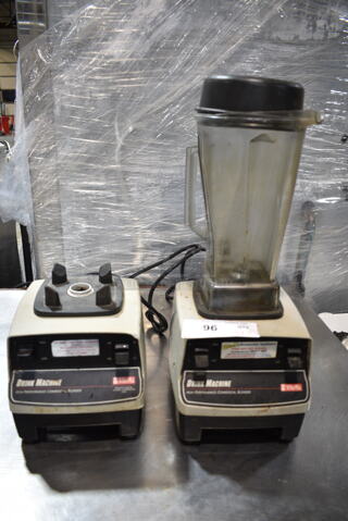 2 Vita-Mix Metal Commercial Countertop Blender Bases w/ 1 Poly Blender Pitcher. 2 Times Your Bid! Tested and Working!