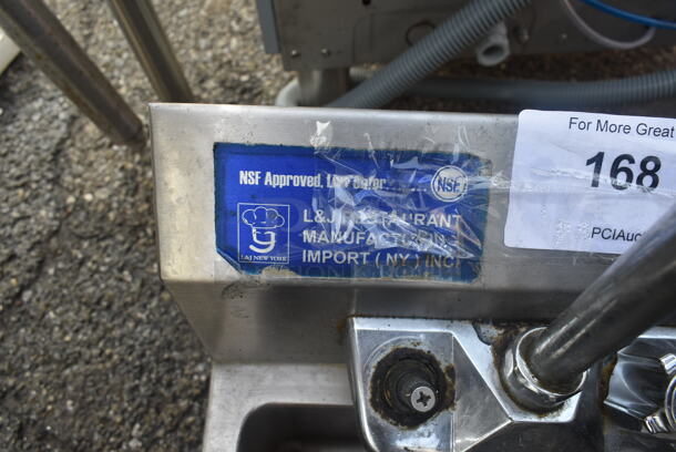 Stainless Steel Commercial Single Bay Wall Mount Sink w/ Faucet and Handle. - Image 3 of 6