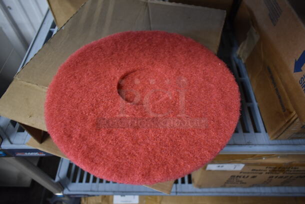Box of 5 BRAND NEW! Boardwalk 12" Red Buffing Pads for Floor Buffer. - Image 4 of 5