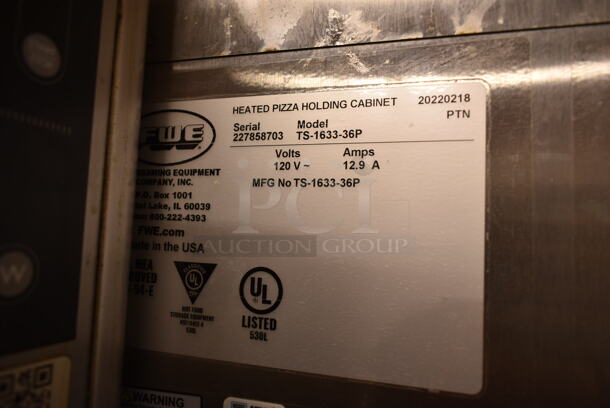 FWE TS-1633-36P Stainless Steel Commercial Single Door Reach In Heated Holding Cabinet on Commercial Casters. 120 Volts, 1 Phase. Tested and Working! - Image 7 of 7